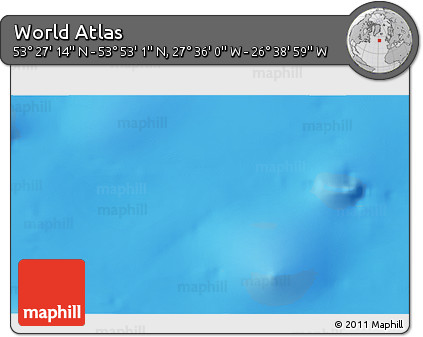 Physical 3D Map of the Area around 53° 40' 8" N, 27° 7' 30" W