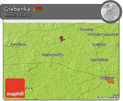 Physical 3D Map of Grebënka