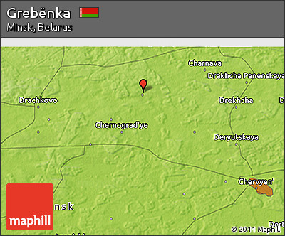 Physical 3D Map of Grebënka