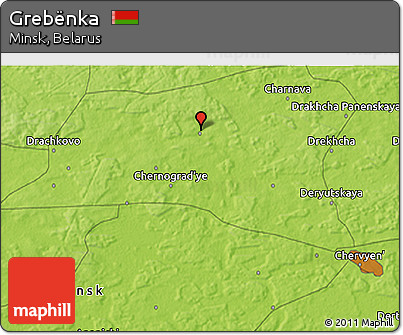 Physical 3D Map of Grebënka