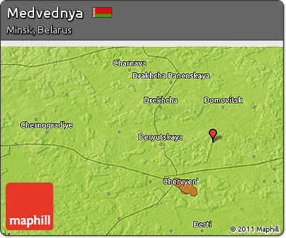 Physical 3D Map of Medvednya