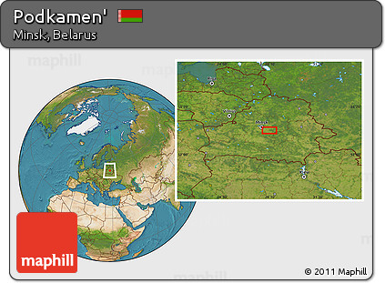 Satellite Location Map of Podkamen'