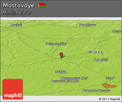 Physical Panoramic Map of Mostovoye