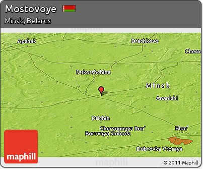 Physical Panoramic Map of Mostovoye