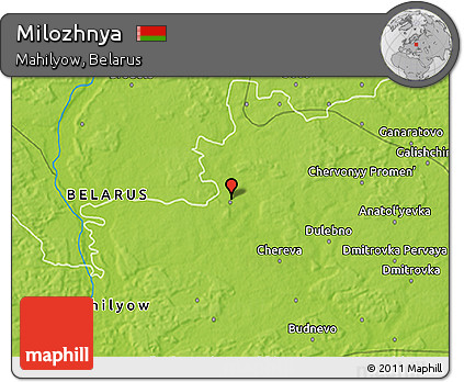 Physical 3D Map of Milozhnya