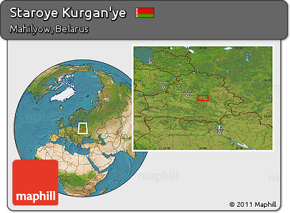 Satellite Location Map of Staroye Kurgan'ye
