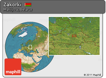 Satellite Location Map of Zakorki