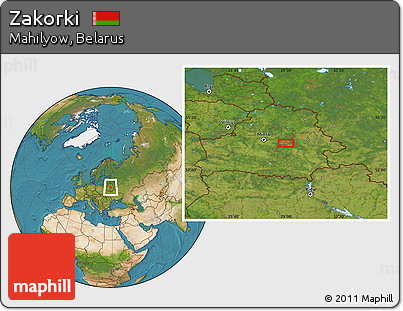 Satellite Location Map of Zakorki