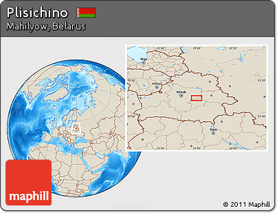 Shaded Relief Location Map of Plisichino
