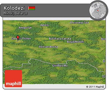 Satellite Panoramic Map of Kolodezi