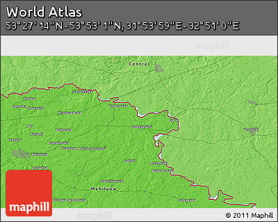 Political 3D Map of the Area around 53° 40' 8" N, 32° 22' 30" E