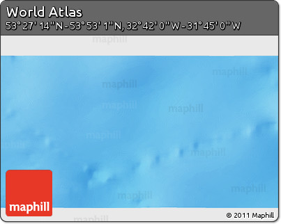 Physical 3D Map of the Area around 53° 40' 8" N, 32° 13' 30" W