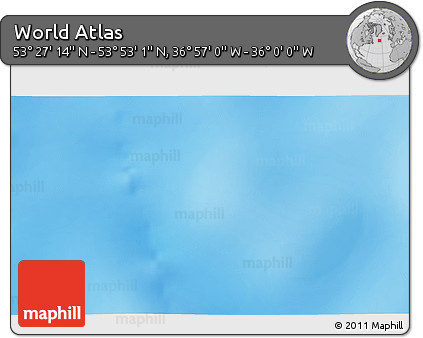 Physical 3D Map of the Area around 53° 40' 8" N, 36° 28' 30" W