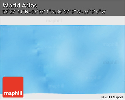 Physical 3D Map of the Area around 53° 40' 8" N, 36° 28' 30" W