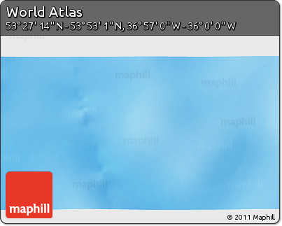 Physical 3D Map of the Area around 53° 40' 8" N, 36° 28' 30" W