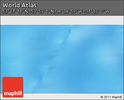 Physical 3D Map of the Area around 53° 40' 8" N, 38° 10' 29" W
