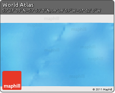 Physical 3D Map of the Area around 53° 40' 8" N, 38° 10' 29" W
