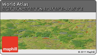 Satellite Panoramic Map of the Area around 53° 40' 8" N, 44° 16' 29" E