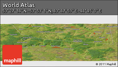 Satellite Panoramic Map of the Area around 53° 40' 8" N, 44° 16' 29" E