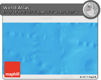 Physical 3D Map of the Area around 53° 40' 8" N, 44° 7' 30" W