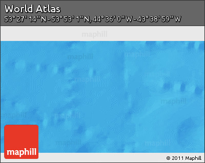 Physical 3D Map of the Area around 53° 40' 8" N, 44° 7' 30" W