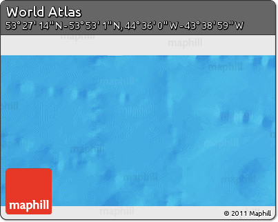 Physical 3D Map of the Area around 53° 40' 8" N, 44° 7' 30" W