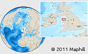 Shaded Relief Location Map of the area around 53° 40' 8" N, 4° 10' 30" W