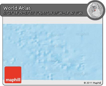 Political 3D Map of the Area around 53° 40' 8" N, 55° 10' 29" W