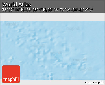 Political 3D Map of the Area around 53° 40' 8" N, 55° 10' 29" W