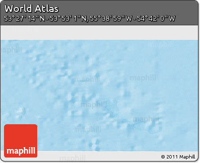 Political 3D Map of the Area around 53° 40' 8" N, 55° 10' 29" W