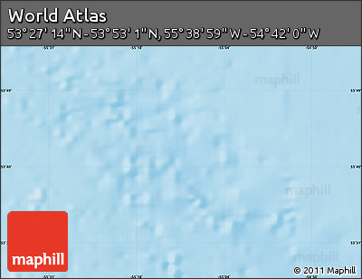 Physical Map of the Area around 53° 40' 8" N, 55° 10' 29" W