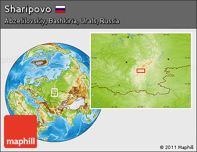 Physical Location Map of Sharipovo