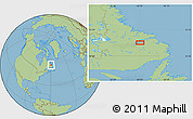 Savanna Style Location Map of the area around 53° 40' 8" N, 59° 25' 29" W