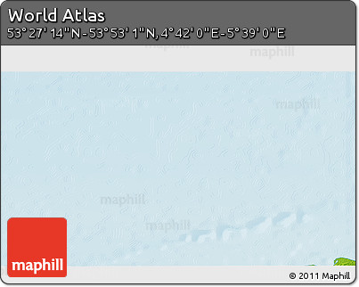 Physical 3D Map of the Area around 53° 40' 8" N, 5° 10' 30" E