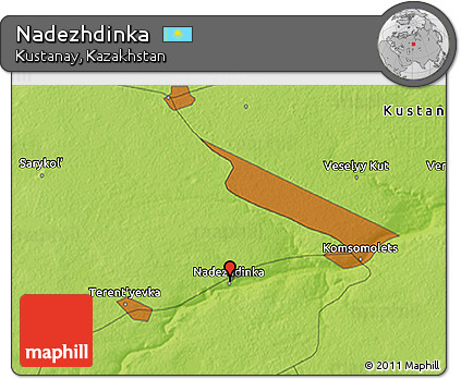 Physical 3D Map of Nadezhdinka