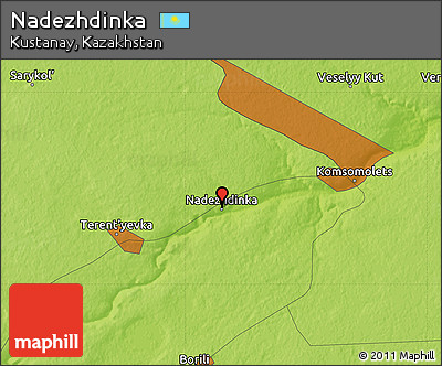 Physical Map of Nadezhdinka