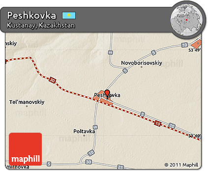 Shaded Relief Map of Peshkovka