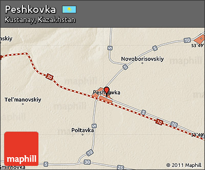 Shaded Relief Map of Peshkovka