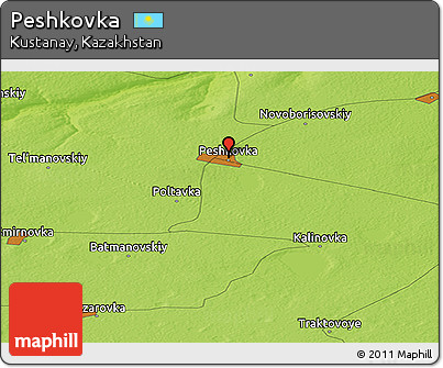 Physical Panoramic Map of Peshkovka