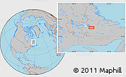 Gray Location Map of the area around 53° 40' 8" N, 62° 49' 30" W