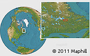 Satellite Location Map of the area around 53° 40' 8" N, 62° 49' 30" W