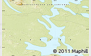Physical Map of the area around 53° 40' 8" N, 65° 22' 30" W