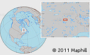 Gray Location Map of the area around 53° 40' 8" N, 70° 28' 29" W