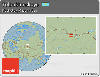 Savanna Style Location Map of Tolbukhinskoye, hill shading