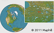 Satellite Location Map of the area around 53° 40' 8" N, 72° 10' 30" W