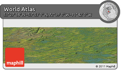 Satellite Panoramic Map of the Area around 53° 40' 8" N, 72° 10' 30" W