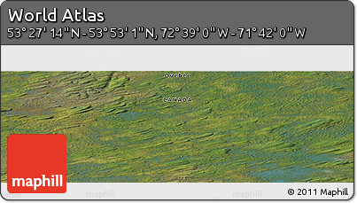 Satellite Panoramic Map of the Area around 53° 40' 8" N, 72° 10' 30" W