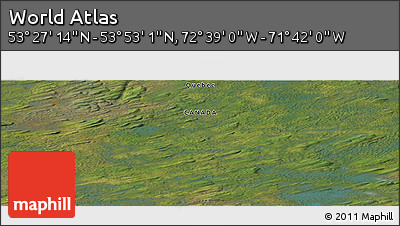Satellite Panoramic Map of the Area around 53° 40' 8" N, 72° 10' 30" W