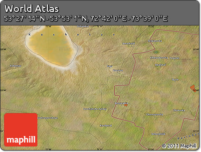 Satellite Map of the Area around 53° 40' 8" N, 73° 10' 30" E