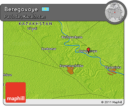 Physical 3D Map of Beregovoye